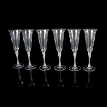 6pc Mikasa Crystal Champagne Flutes