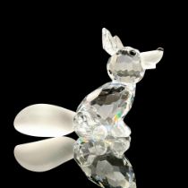 Swarovski Silver Crystal Miniature Figurine, Sitting Fox