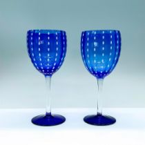 Pair of Zafferano Perle Glass Wine Goblets