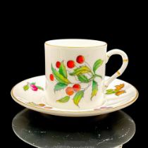 2pc Royal Worcester Demitasse Cup and Saucer, Summer Fruit