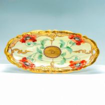 Picard Porcelain Elongated Bowl, Gold with Poppies