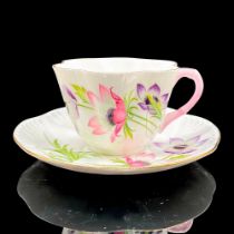 2pc Shelley England Cup and Saucer, Anemone