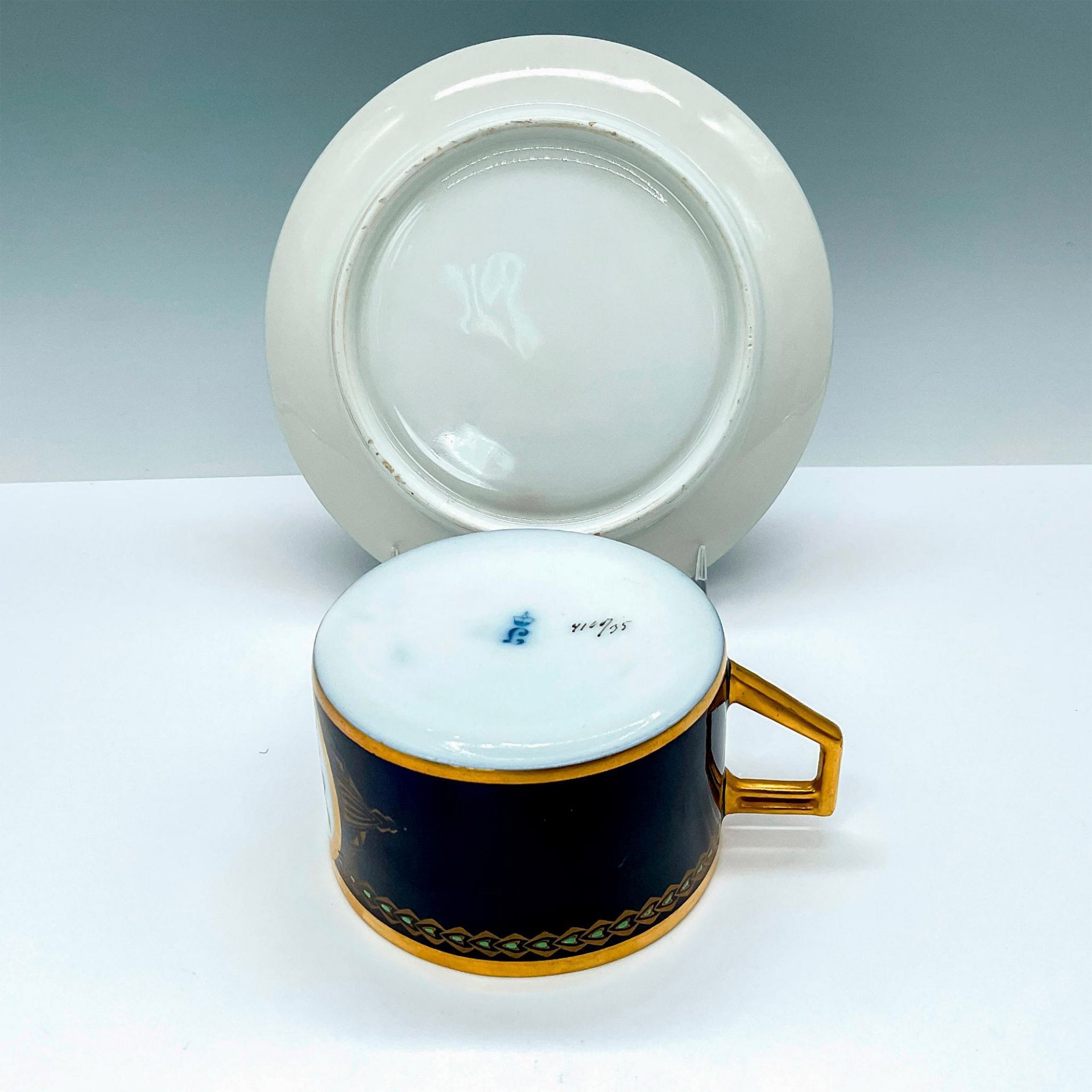 Porcelain Cup and Saucer in Cobalt Blue and Gold Bayern - Image 3 of 3