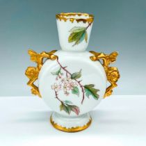 Martial Redon France Porcelain Flask Vase, Cherry Blossom