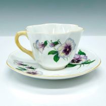 Shelley Fine Bone China Teacup and Saucer, Pansy