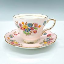 2pc Foley Fine Bone China Floral Teacup and Saucer