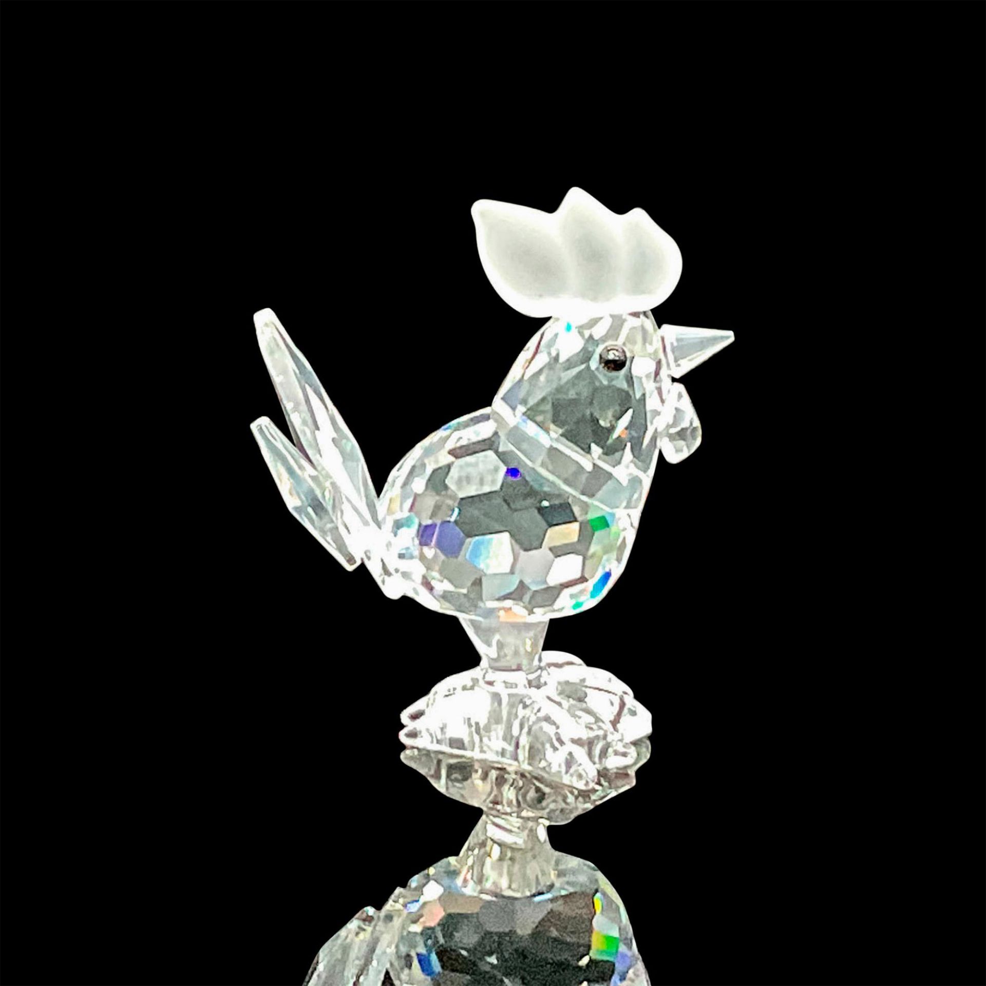 Swarovski Silver Crystal Figurine, Mini Rooster