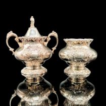 2pc Reed & Barton, Silver-Plate Sugar Caddies, King Francis