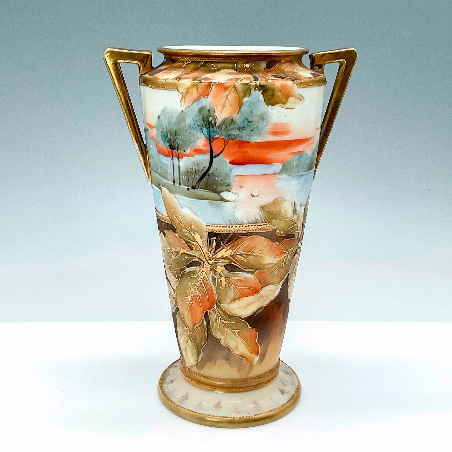 Nippon Morimura Porcelain Vase, Ducks and Landscape - Image 2 of 3