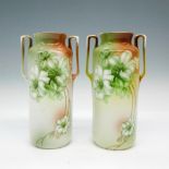 2pc R.S. Germany Porcelain Dual Handled Bud Vases