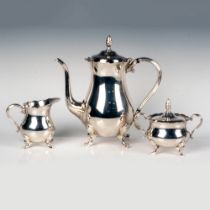 3pc Vintage Silver Plated Tea Set