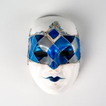 Venetian Mask, Blue Checked Face
