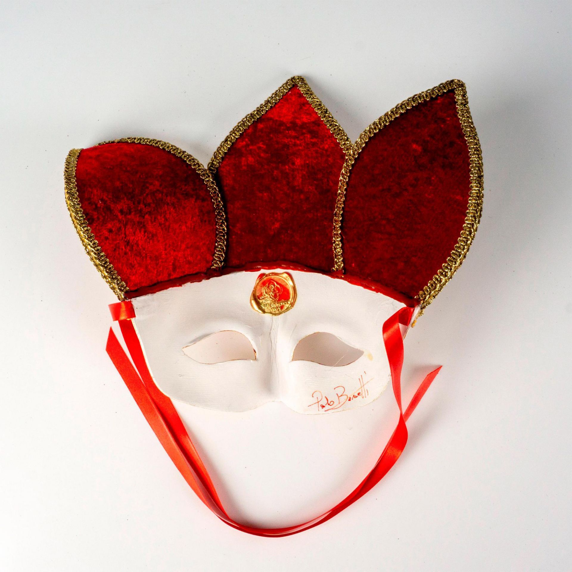 Authentic Venetian Frottola Mask, Artist Signed - Bild 2 aus 4