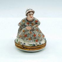 Enamel Keepsake Box, Lady on Chamber Pot