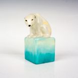 Royal Doulton Figurine, Polar Bear On Cube HN119