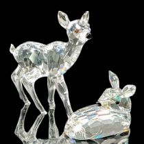 Pair of Swarovski Crystal Figurines, Doe and Fawn