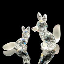 Pair of Swarovski Crystal Figurines, Foxes