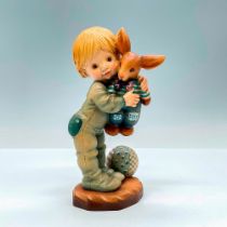 Anri Italy Wood Carved Figurine, Bunny Hug
