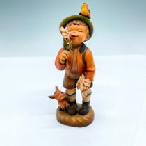 Anri Italy Wood Carved Figurine, Eidelweiss