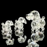 3pc Asfour Crystal Figurines, Dog with Pups