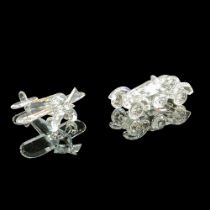 2pc Swarovski Crystal Plane and Car Figurines