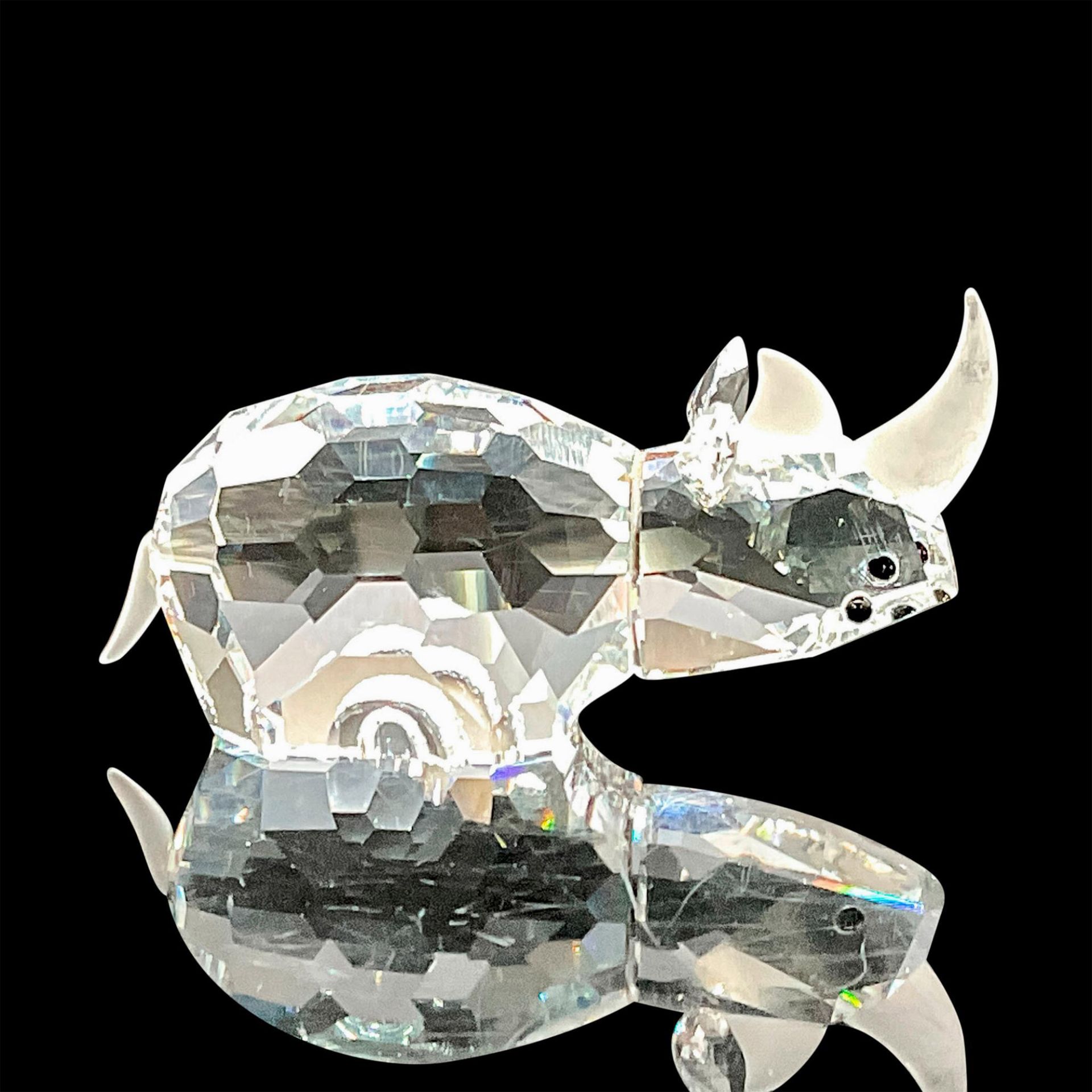 Swarovski Silver Crystal Figurine, Rhino
