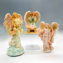 3pc Roman Ceramic Angel Figurines and Music Box