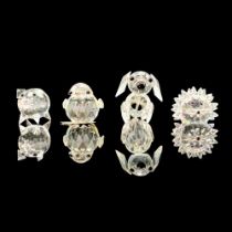 4pc Swarovski Crystal Figurines, Barn Motif