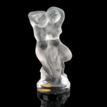 Lalique Crystal Hood Ornament, Pan and Diana