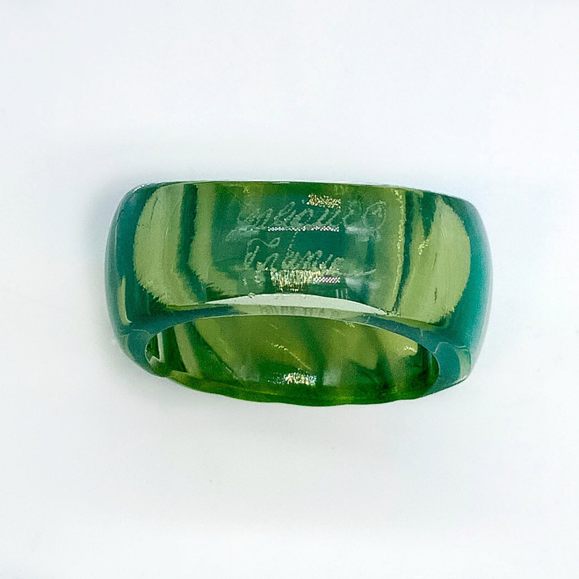 Lalique Opalescent Carved Glass Ring - Image 2 of 2
