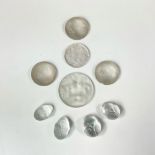 9pc Rene Lalique Assorted Art Nouveau Glass Cabochons