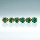 6pc Signed Rene Lalique Art Nouveau Glass Beads, Fleurs