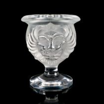 Lalique Crystal Candleholder, Tete De Lion