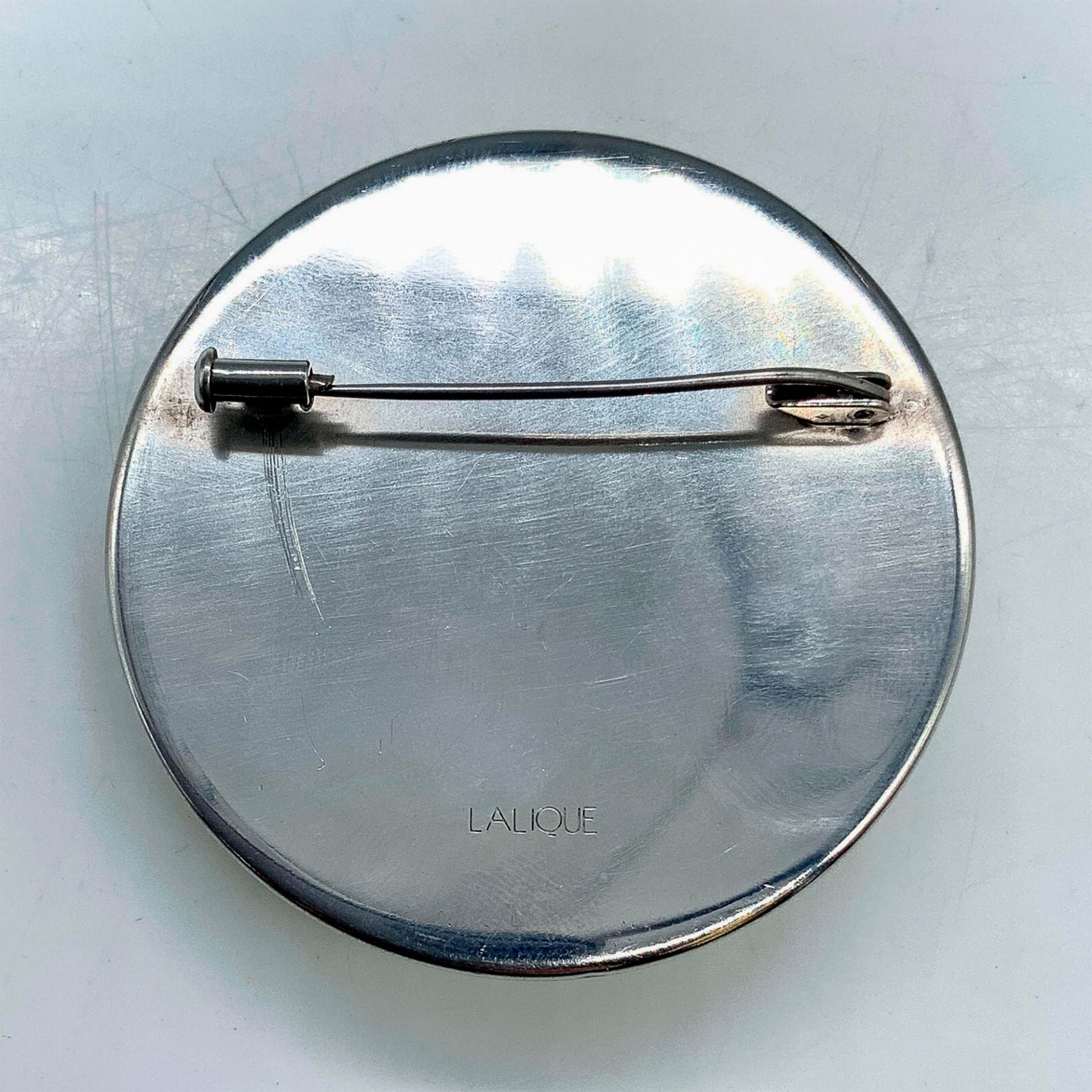 Lalique Satin Crystal Cat Brooch Pin - Image 2 of 2