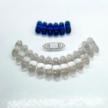 20pc Rene Lalique Glass Bracelet Beads, Renaissance