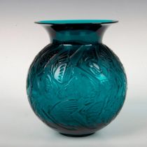 Lalique Turquoise Crystal Nymphale Vase