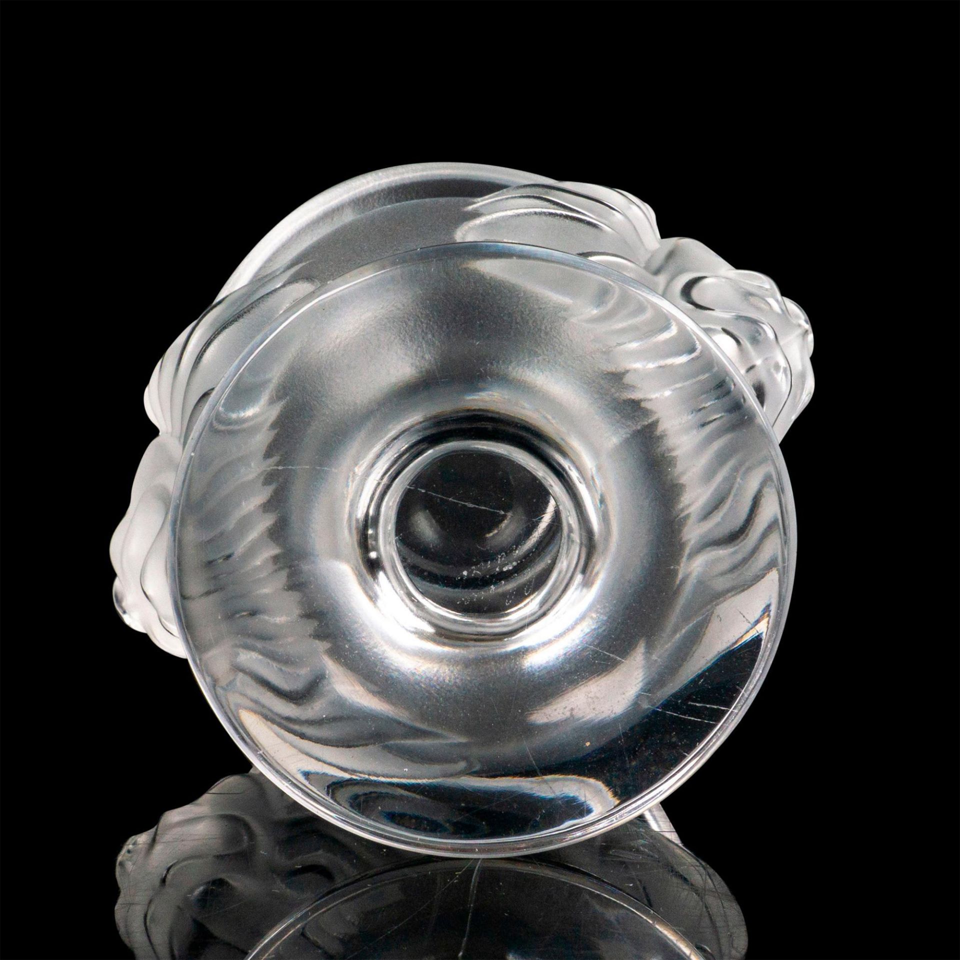 Lalique Crystal Candleholder, Tete De Lion - Image 3 of 4