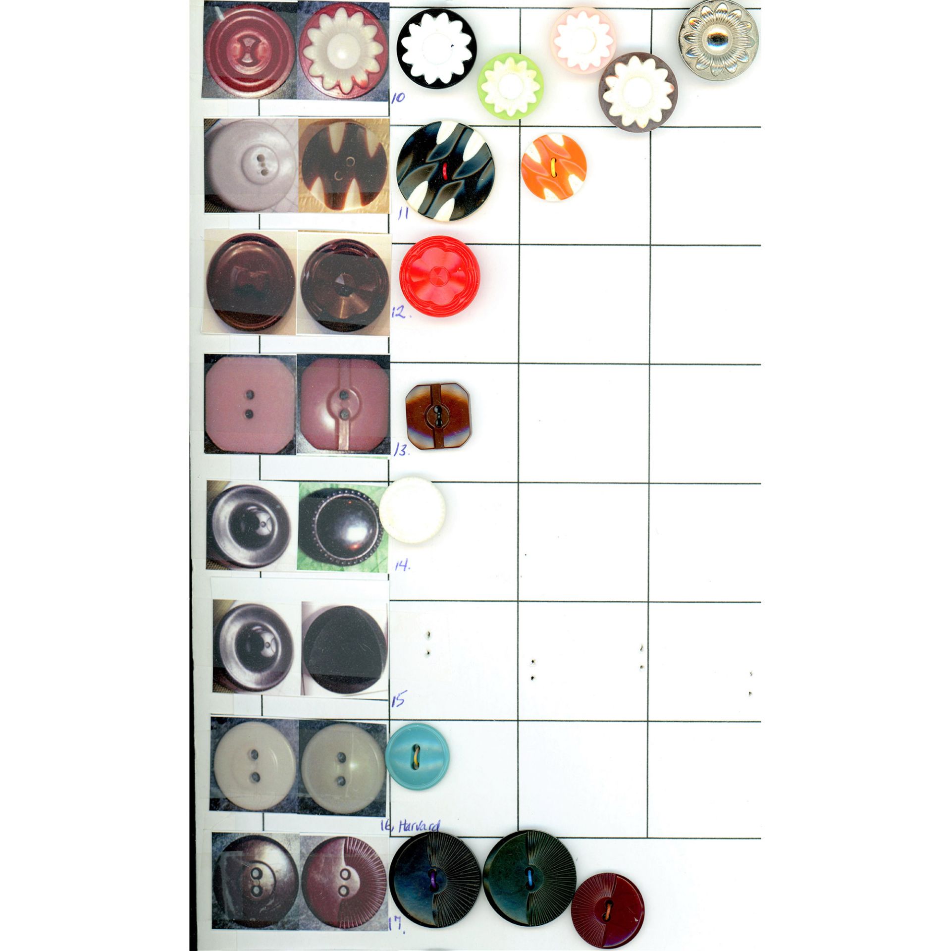 10 Cards of Division Three Colorful Plastic Buttons - Image 10 of 10