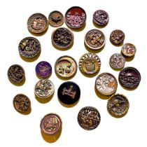 A Card of Division One Assorted Metal Pictiure Buttons