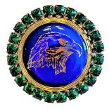 An Unusual Division Three Glass Button of An Eagle