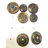 2 Cards of Assorted Div 1 and 3 Jeweled Buttons