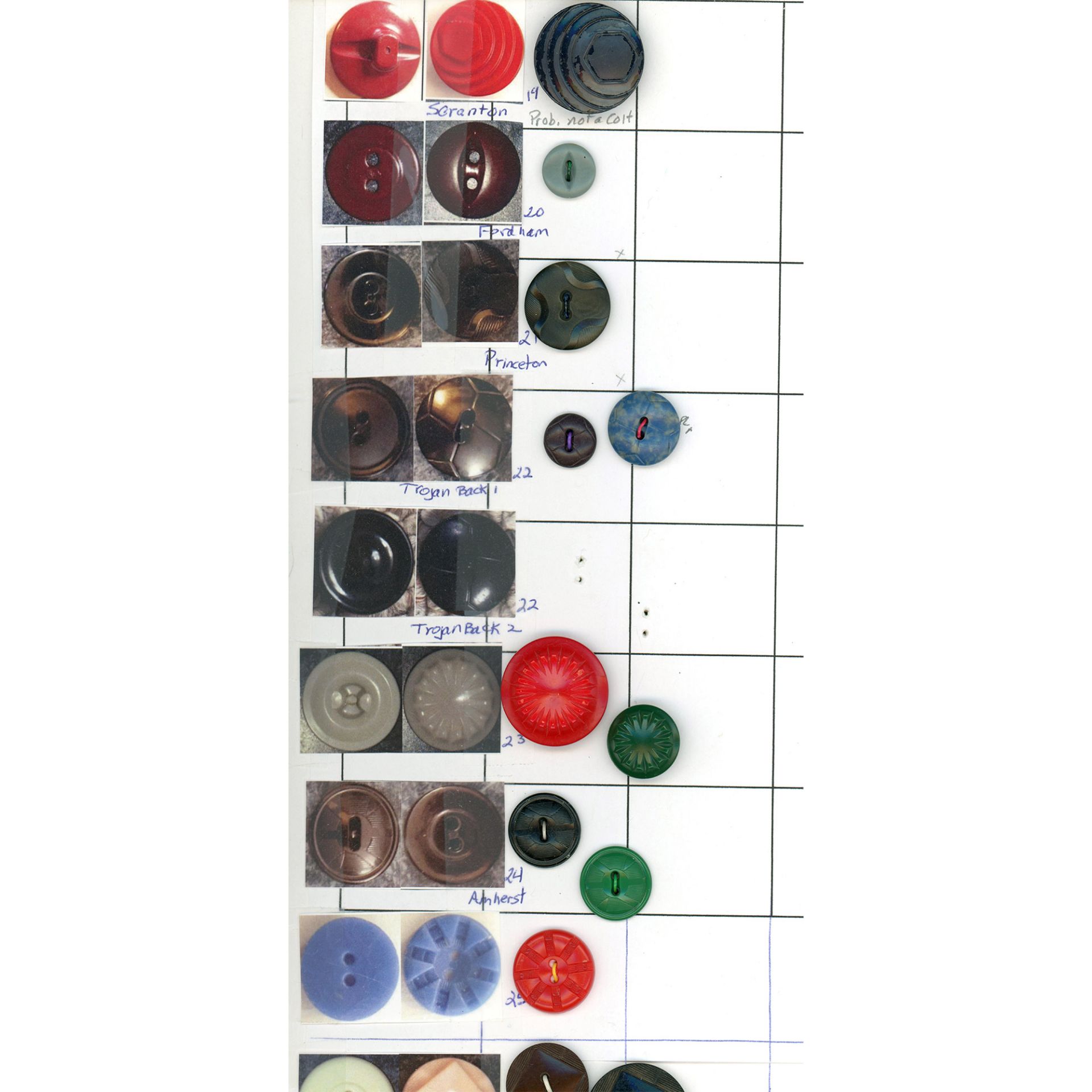 10 Cards of Division Three Colorful Plastic Buttons - Image 7 of 10