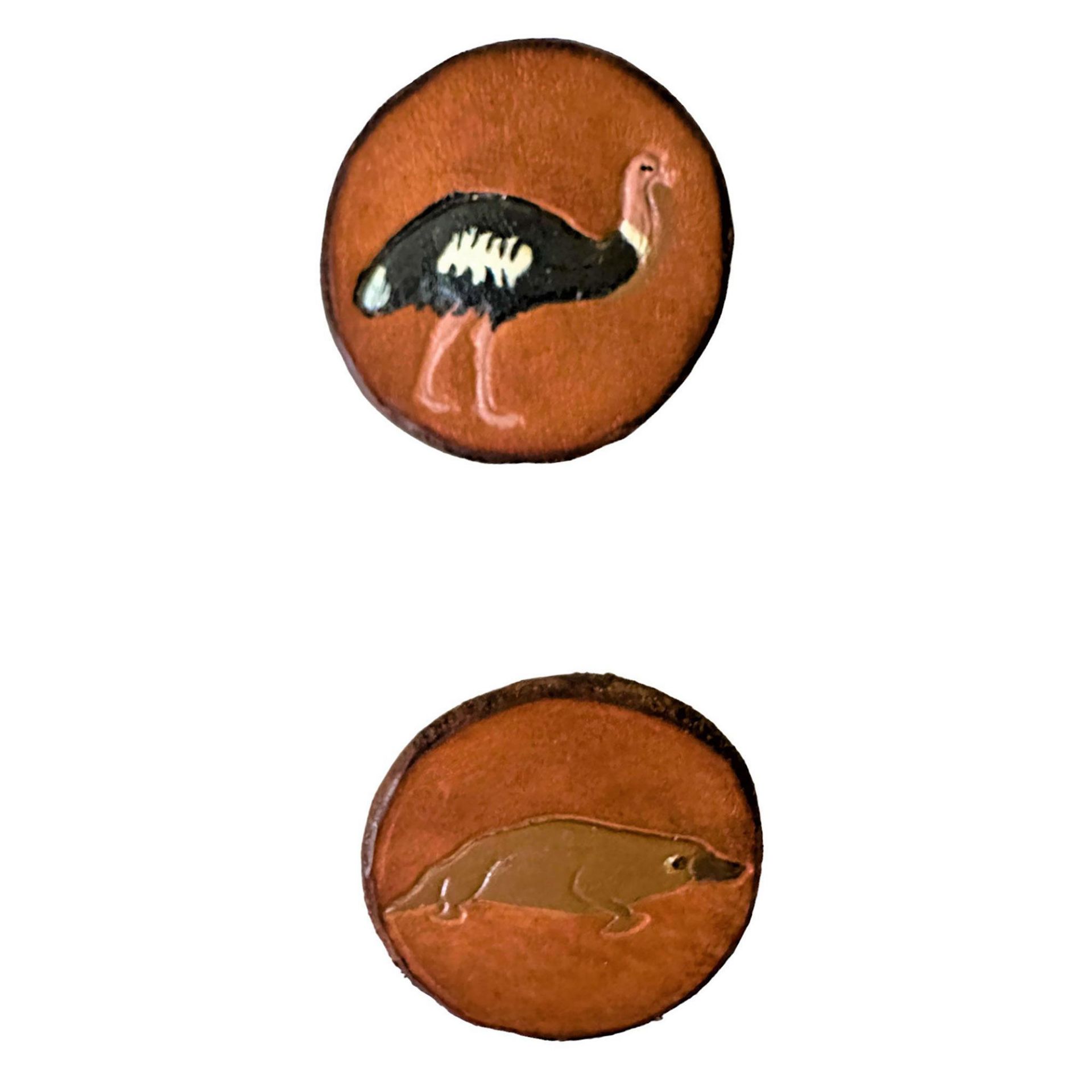 A Small Card of Studio Artist Leather Buttons
