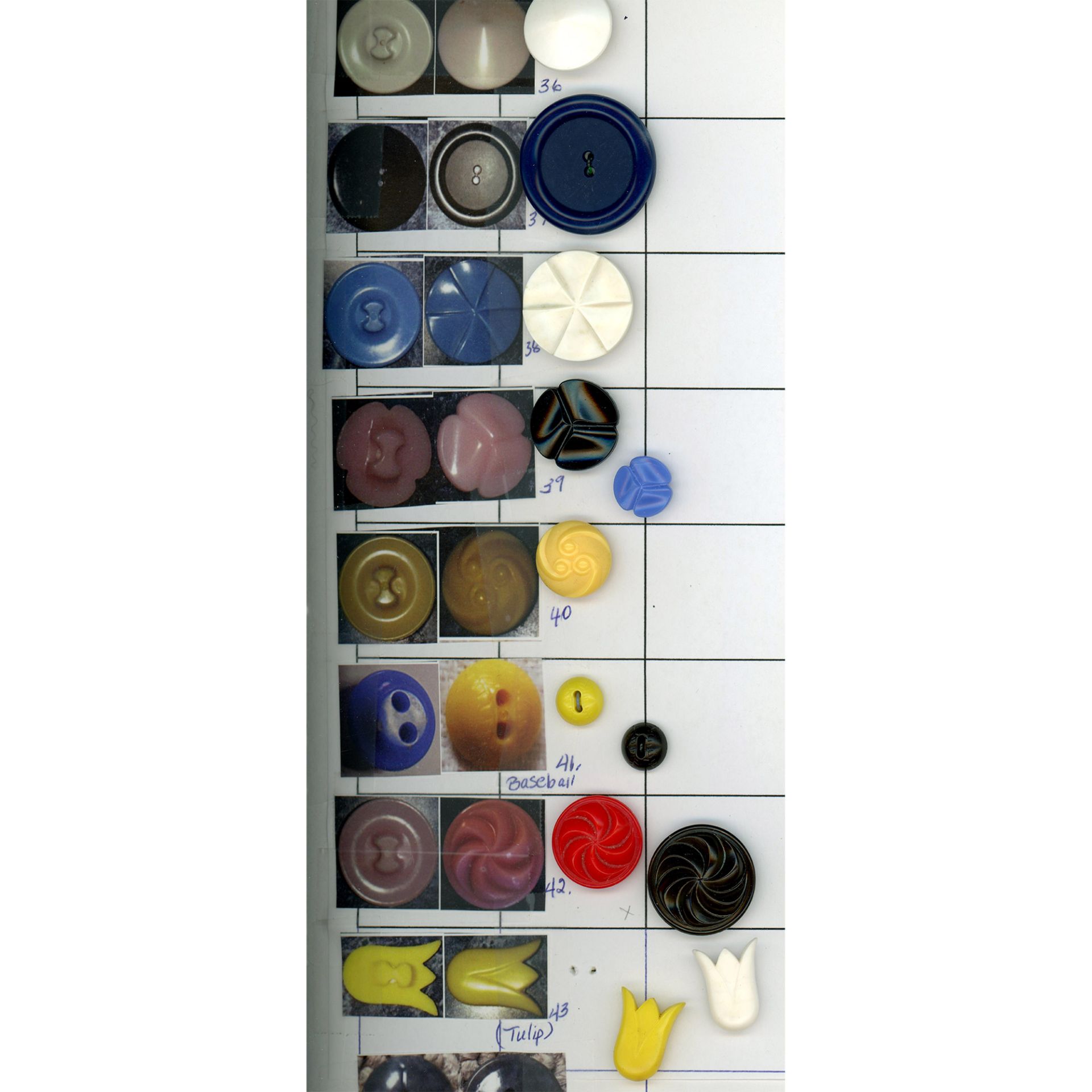 10 Cards of Division Three Colorful Plastic Buttons - Image 8 of 10