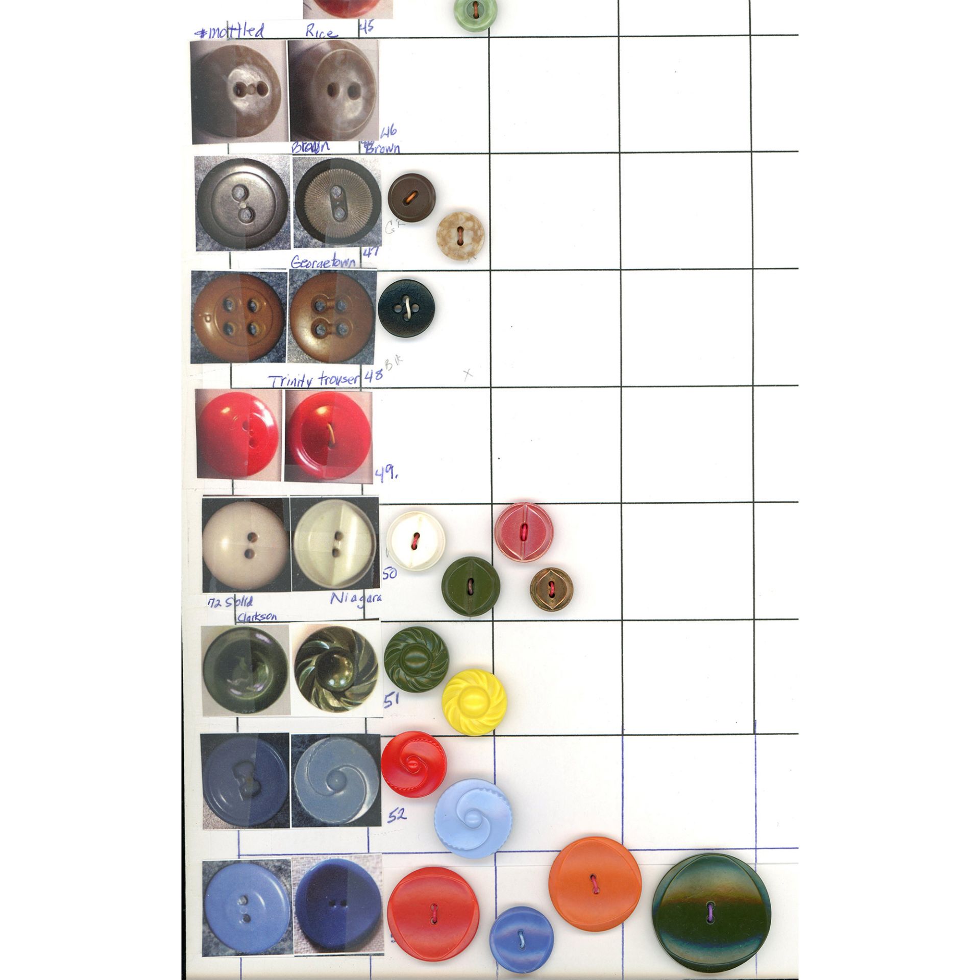 10 Cards of Division Three Colorful Plastic Buttons - Image 6 of 10