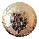 A Division One Carved Pearl Button With Steel Insets