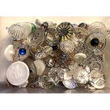 A Bag Lot of Clear and Colored Glass Buttons