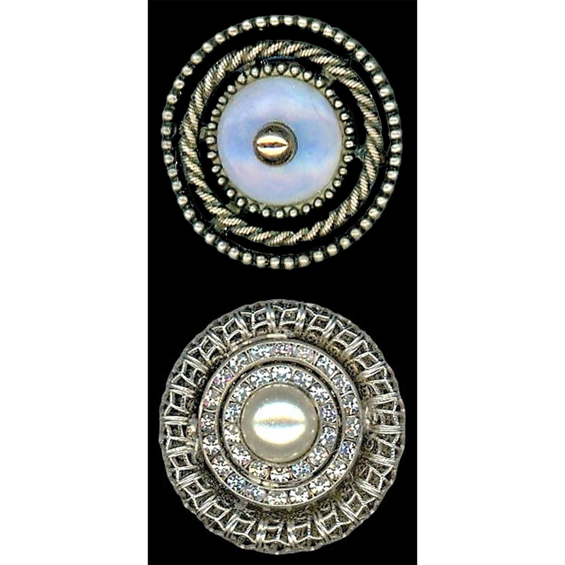 A Small Card of Metal Jeweled Buttons