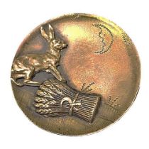 A Division One Brass Pictorial Rabbit Button
