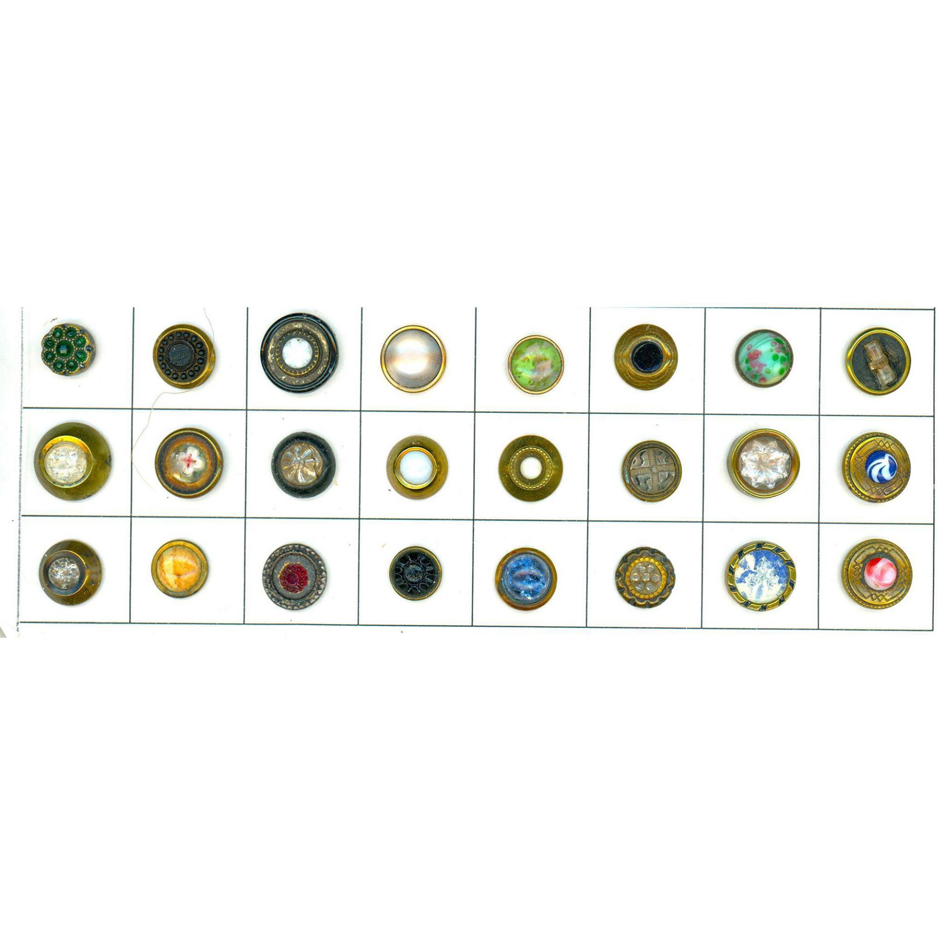 A Card of Division One Glass In Metal Buttons - Bild 2 aus 4